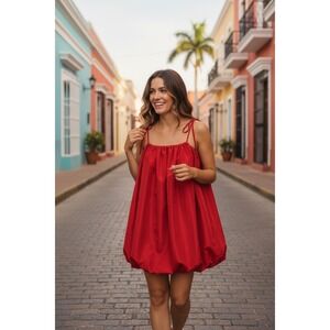 Old Navy The Occasion Red Mini Dress Tie Strap Sleeveless Women's Size Medium